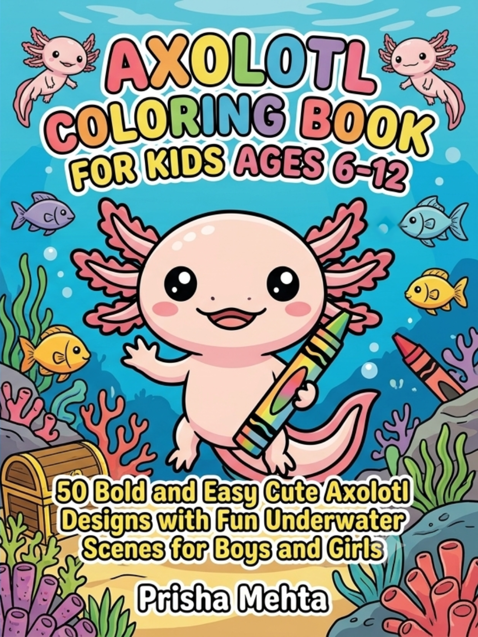 Axolotl Coloring Book for Kids Ages 6–12 — book cover