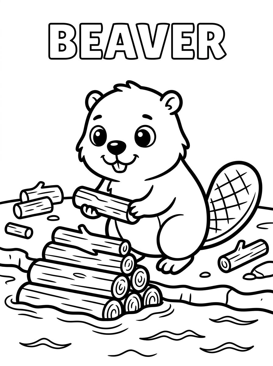 Simple & Big Cute Kawaii Animals — Coloring & Activity Book — interior page 3