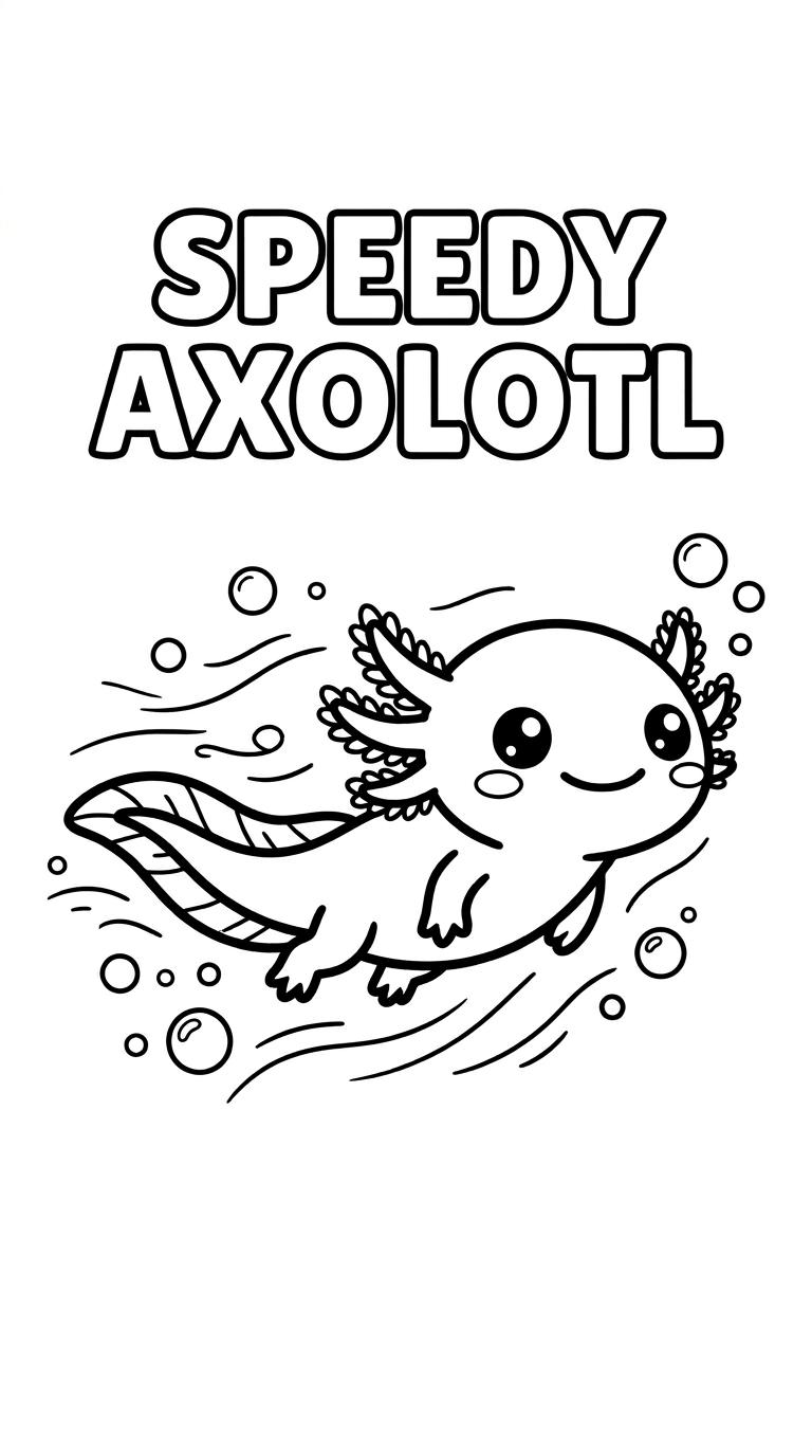 Preview of Axolotl Underwater Coloring Page