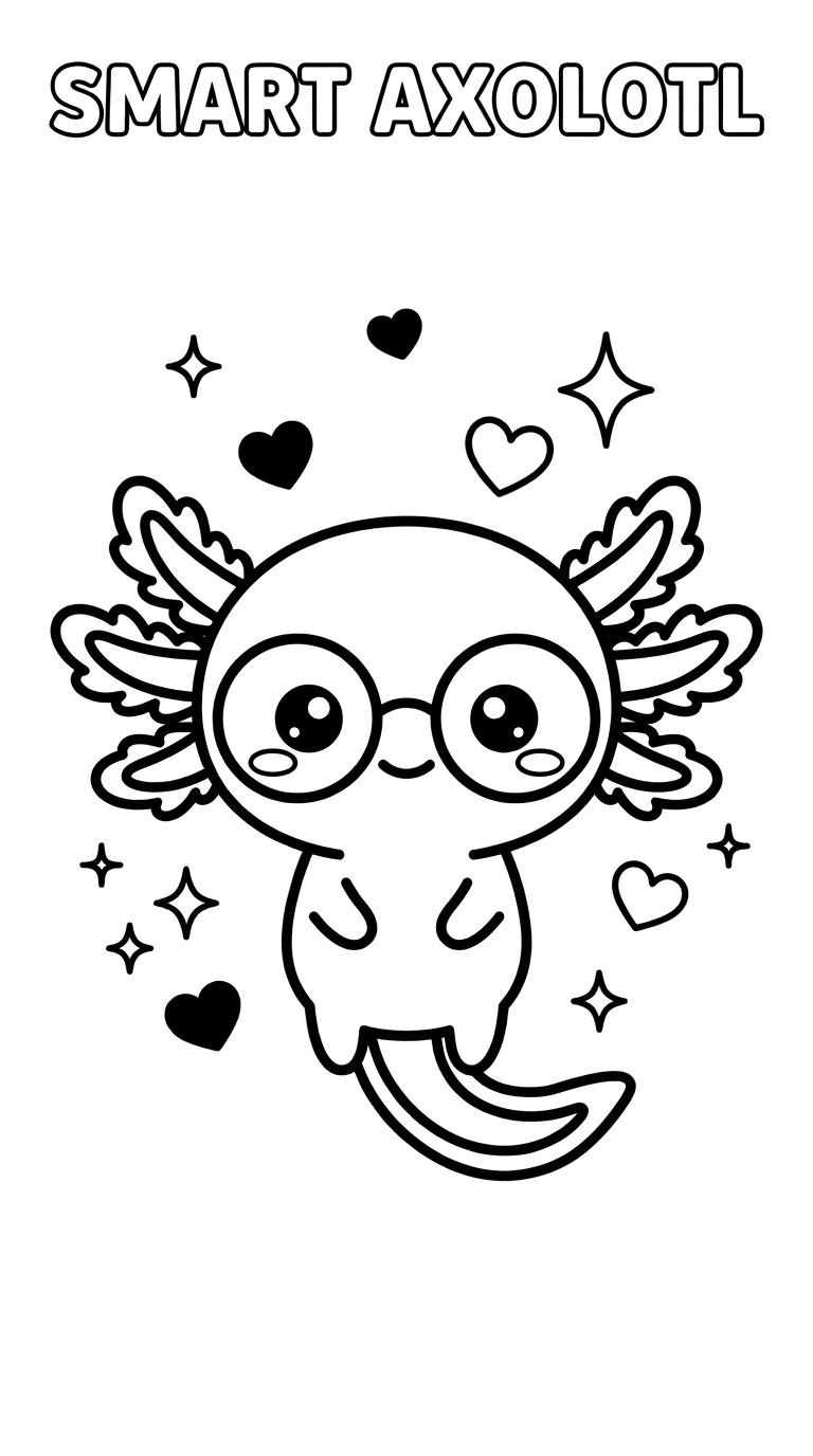 Axolotl Underwater Coloring Page — preview page 3