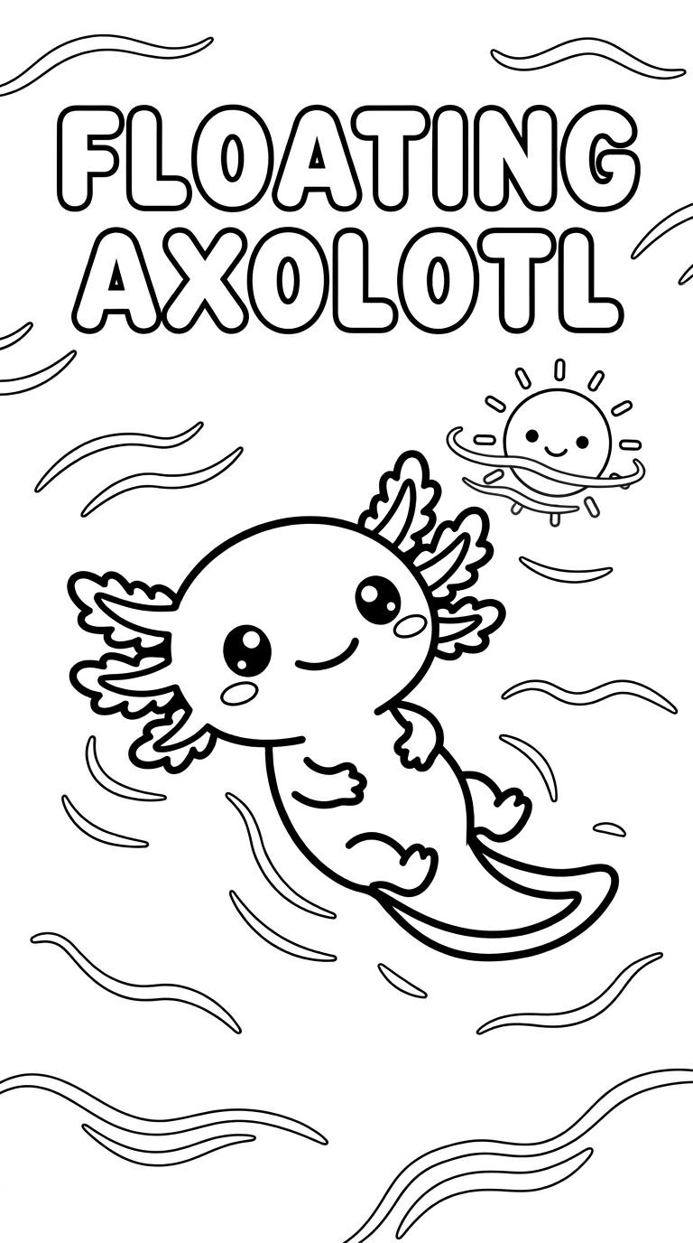 Axolotl Coloring Book for Kids Ages 6–12 — interior page 2