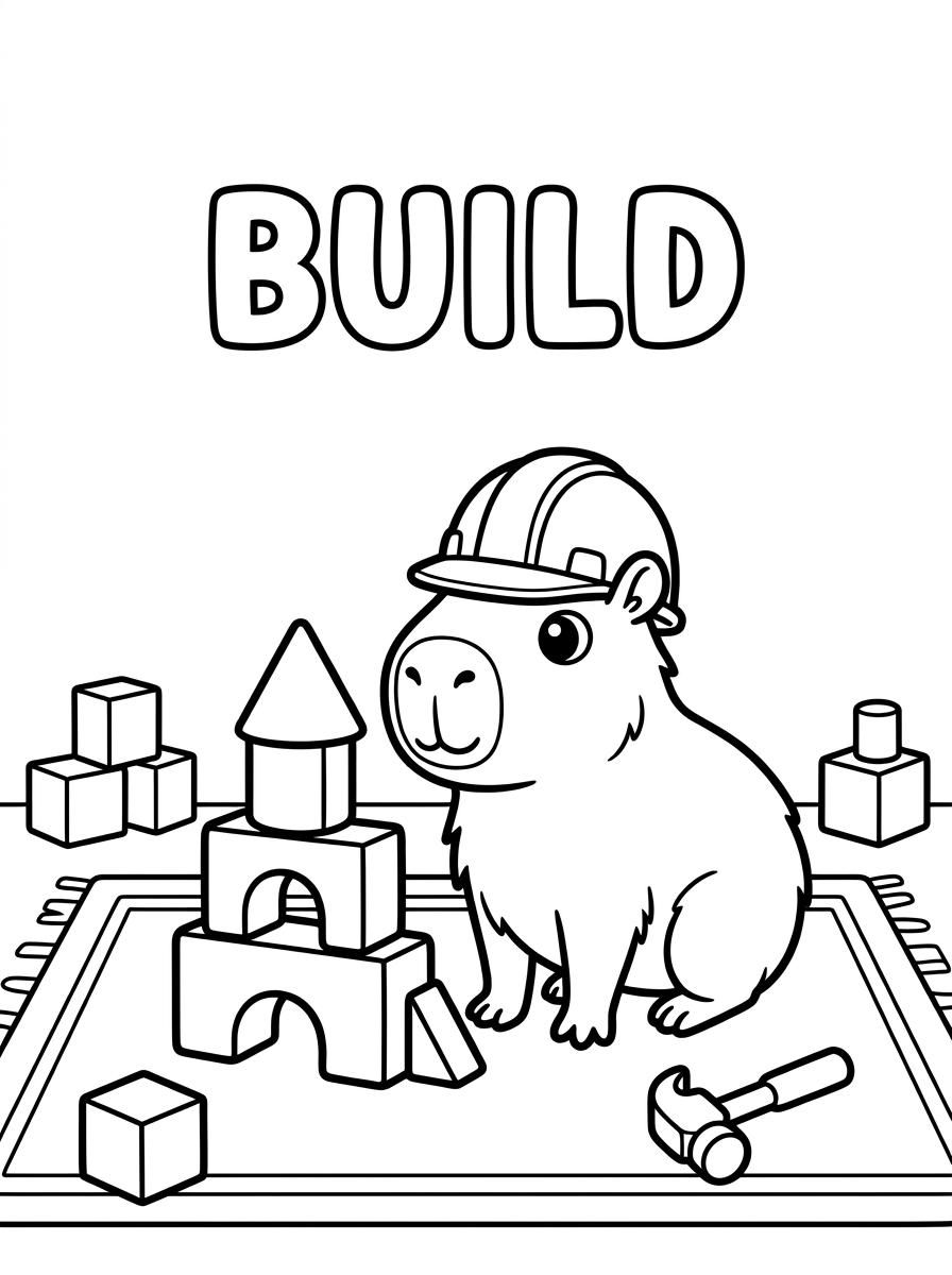 Capybara Coloring Book — interior page 2