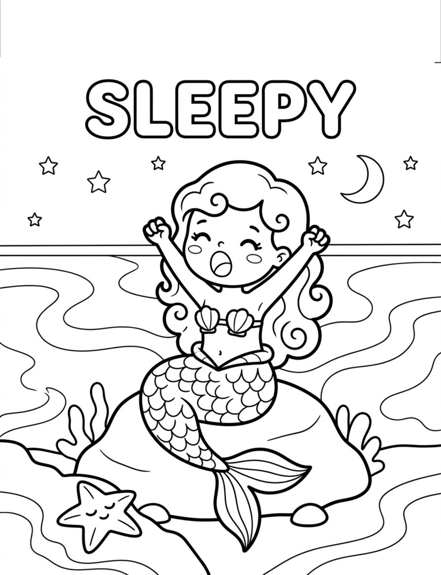Mermaid Coloring Book for Kids Ages 6–12 — interior page 2