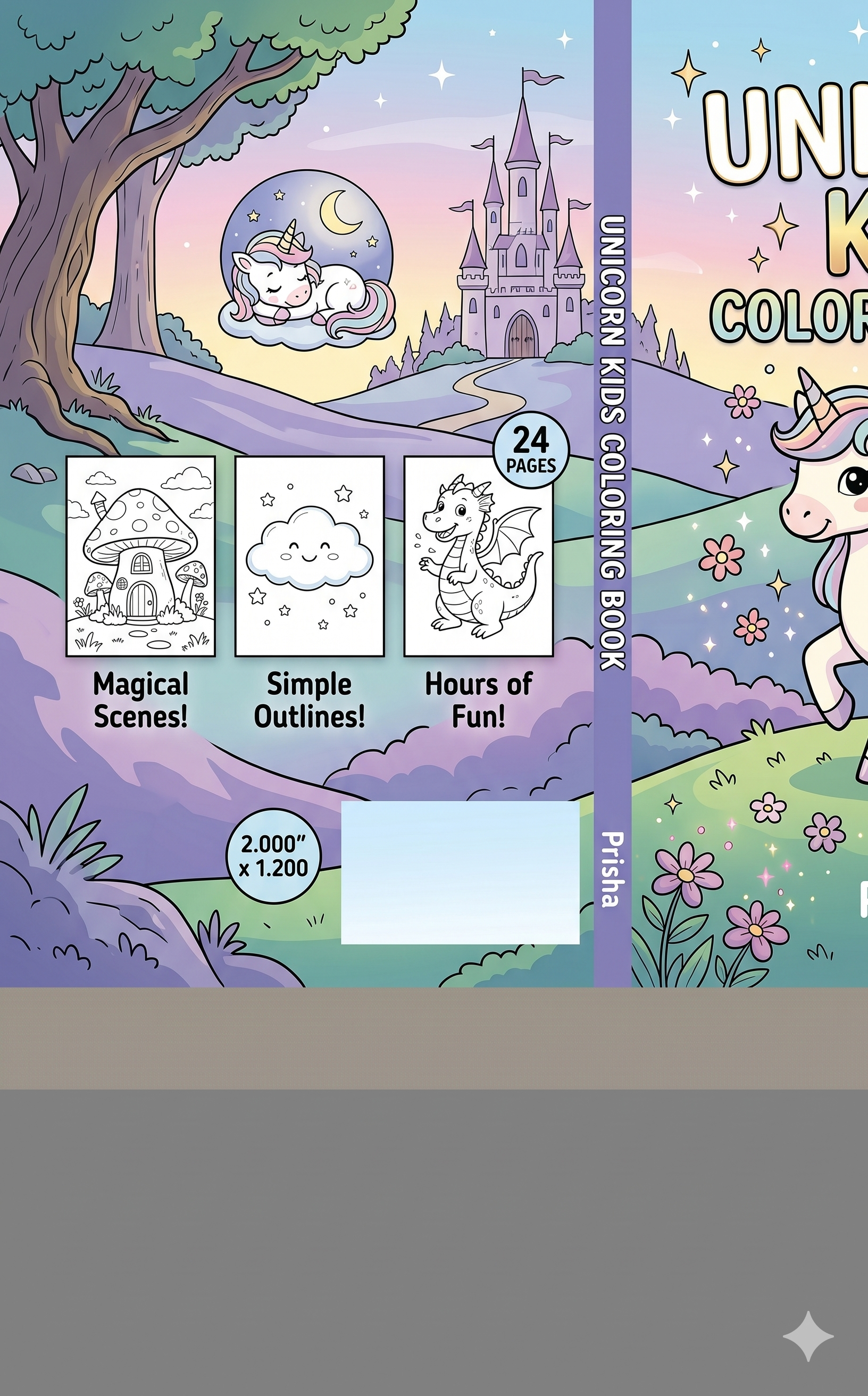 Unicorn Kids Coloring Book — interior page 1